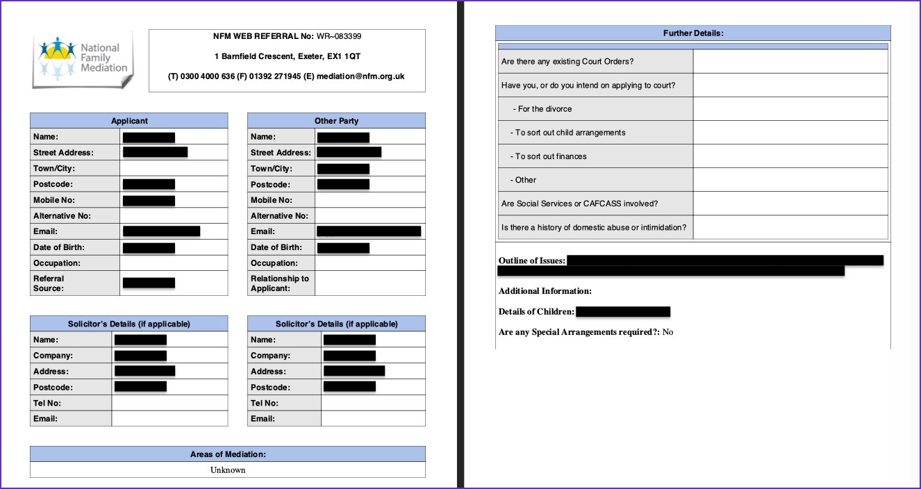 Web referral case template created automatically by Salesforce 1